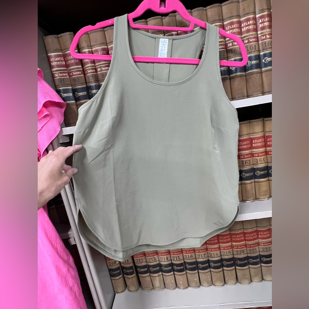 SPANX Sage Green Scoop Neck Tank Top